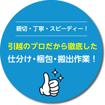 引越のプロだから徹底した仕分け・梱包・搬出作業！