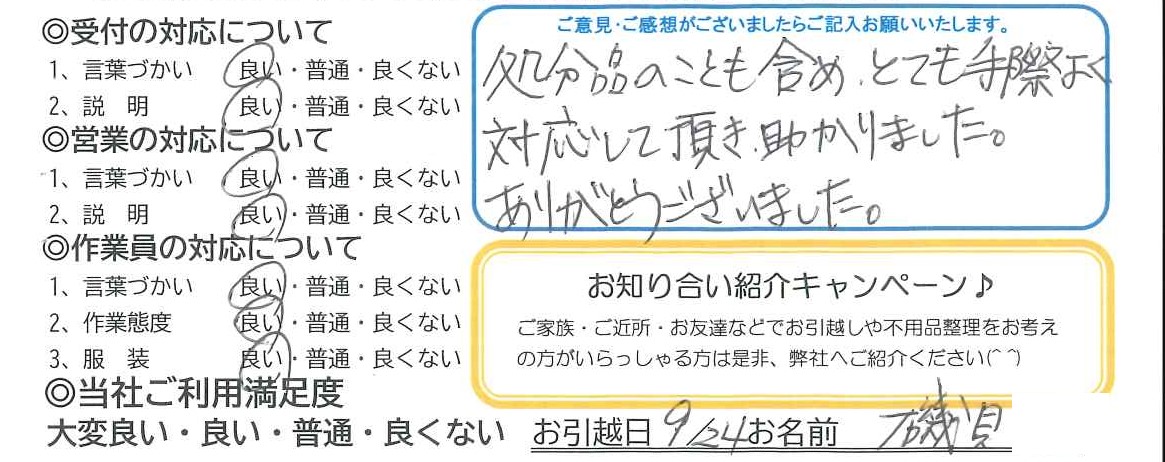 とても手際よく対応して頂き