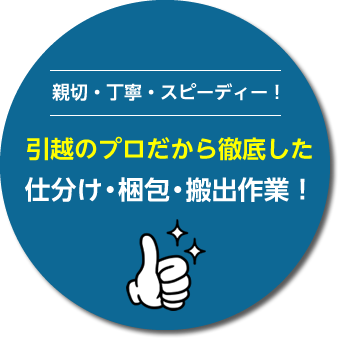 引越のプロだから徹底した仕分け・梱包・搬出作業！